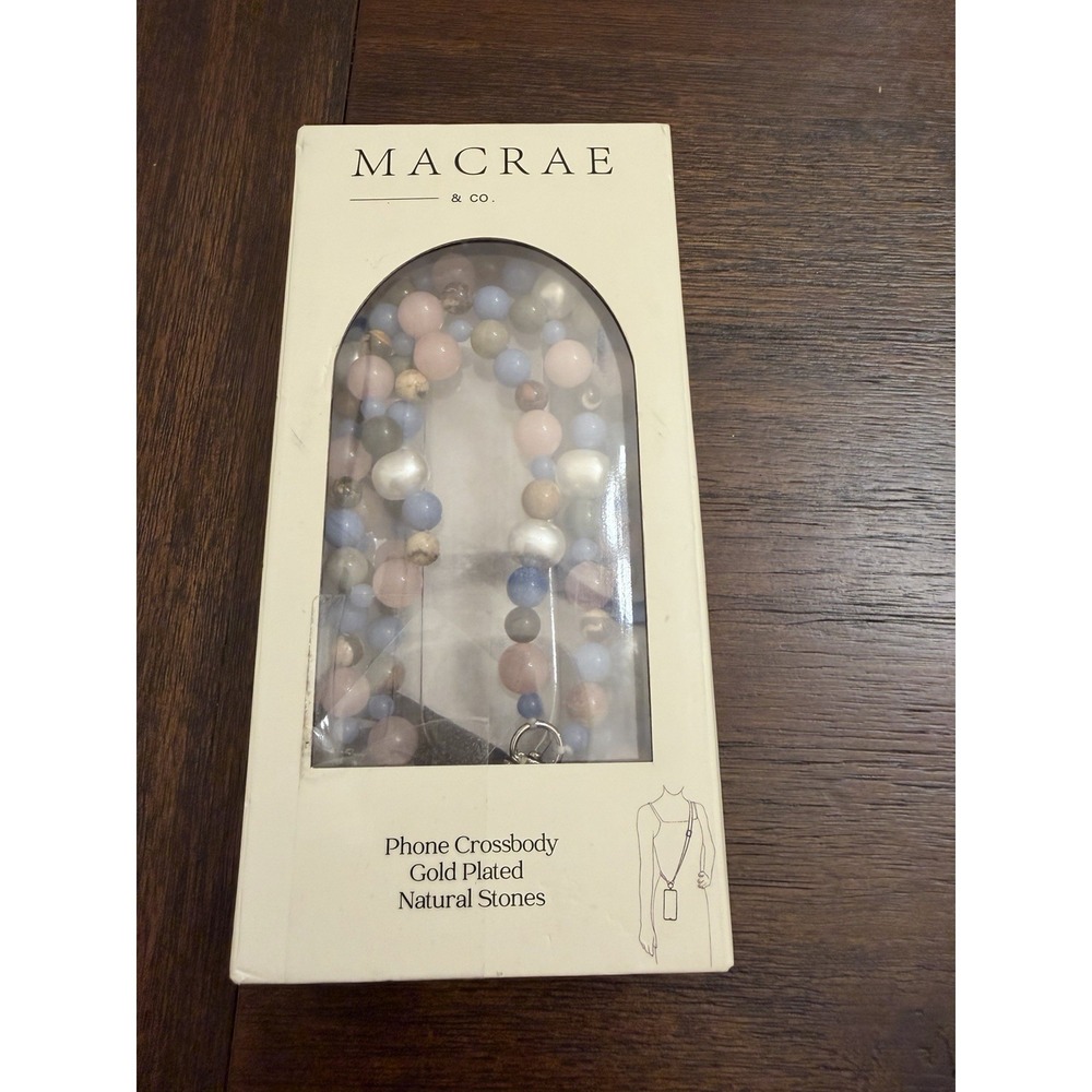 MACRAE & Co. Phone Crossbody‎ Strap Natural Stone Beads Universal Fit